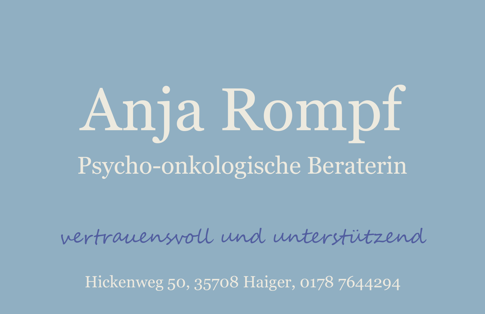 Anja Rompf Visitenkarte Kontakt